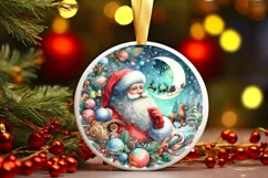 Round Christmas Ornament Sublimation|Clipart Product Image 2