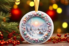 Round Christmas Ornament Sublimation|Clipart Product Image 3