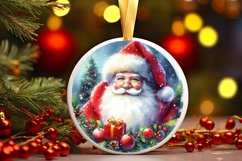 Santa Round Ornament Sublimation PNG Product Image 1