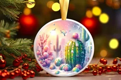 Santa Melting Winter Scene Cactus PNG Product Image 1