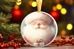 Santa Round Ornament Sublimation PNG Product Image 3