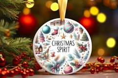 Round Christmas Ornament Sublimation|Clipart Product Image 2