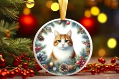 Watercolor Winter Cat Image PNG Product Image 2