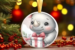 Round Christmas Ornament Sublimation|Clipart Product Image 2