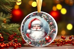 Santa Round Ornament Sublimation PNG Product Image 1