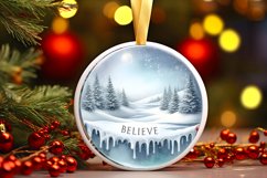 Winter Scene Believe Round Sublimation PNG Product Image 1
