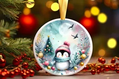 Round Christmas Ornament Sublimation|Clipart Product Image 2