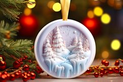 Winter Scene Martzipan Round Ornament Sublimation PNG Product Image 3