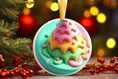 Round Christmass Ornament Sublimation|Clipart Product Image 1
