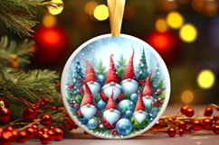 Round Christmass Ornament Sublimation|Clipart Product Image 1