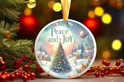 Round Christmas Ornament Sublimation|Clipart Product Image 1
