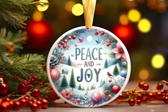 Round Christmas Ornament Sublimation|Clipart Product Image 3