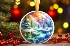 Melting Winter Scene Round Ornament Sublimation PNG Product Image 1