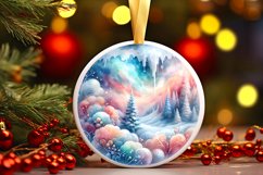 Melting Winter Scene Round Ornament Sublimation PNG Product Image 1