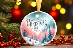 Round Christmas Ornament Sublimation|Clipart Product Image 2