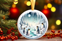 Round Christmass Ornament Sublimation|Clipart Product Image 1