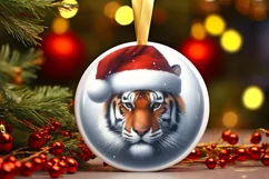 Winter Scene Tiger Portrait Sublimation PNG Product Image 1