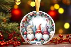 Round Christmass Ornament Sublimation|Clipart Product Image 1