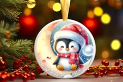 Round Christmas Ornament Sublimation|Clipart Product Image 2