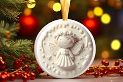 Christmas Fairy Round Ornament Sublimation PNG Product Image 2