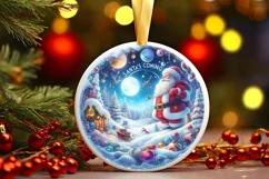Round Christmas Ornament Sublimation|Clipart Product Image 3