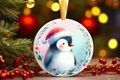Penguin Winter Gnomes Round Sublimation PNG Product Image 2