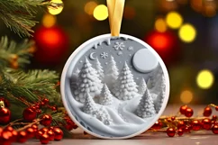 Round Christmas Ornament Sublimation|Clipart Product Image 2