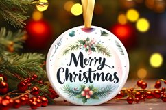 Merry Christmas Type Treatment Winter Round Sublimation PNG Product Image 1