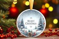 Merry Christmas Round Sublimation PNG Product Image 3