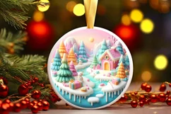 Round Christmas Ornament Sublimation|Clipart Product Image 3