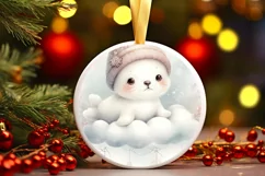 Round Christmas Ornament Sublimation|Clipart Product Image 2