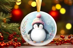 Round Christmas Ornament Sublimation|Clipart Product Image 2