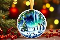 Round Christmas Ornament Sublimation|Clipart Product Image 2