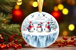 Round Christmas Ornament Sublimation|Clipart Product Image 2