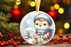 Round Christmas Ornament Sublimation|Clipart Product Image 2