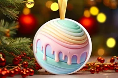 Winter Round Ornament Sublimation PNG Product Image 3