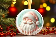 Santa with Depth Round Sublimation PNG Product Image 1