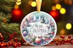 Round Christmass Ornament Sublimation|Clipart Product Image 1