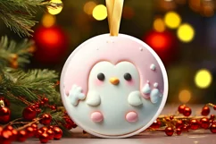 Round Christmas Ornament Sublimation|Clipart Product Image 1
