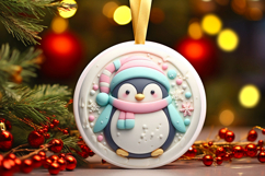 Round Christmass Ornament Sublimation|Clipart Product Image 1