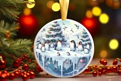Round Christmas Ornament Sublimation|Clipart Product Image 3