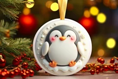 Round Christmas Ornament Sublimation|Clipart Product Image 3