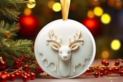 Round Christmass Ornament Sublimation|Clipart Product Image 1