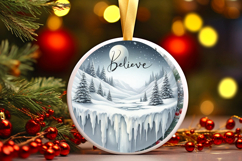 Round Christmass Ornament Sublimation|Clipart Product Image 1