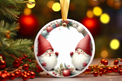 Round Christmass Ornament Sublimation|Clipart Product Image 1