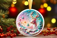 Round Christmas Ornament Sublimation|Clipart Product Image 3