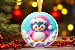 Round Christmass Ornament Sublimation|Clipart Product Image 1