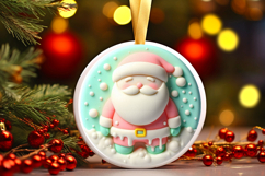 Round Christmass Ornament Sublimation|Clipart Product Image 1