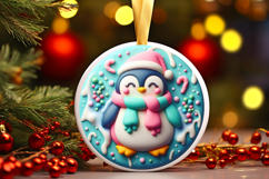 Round Christmass Ornament Sublimation|Clipart Product Image 1