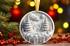 Round Christmas Ornament Sublimation|Clipart Product Image 2
